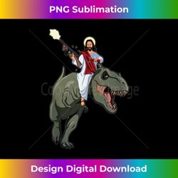Gun Jesus Riding A T-rex Dinosaur Funny Christian Dino Lover Tank - Minimalist Sublimation Digital File - Infuse Everyday with a Celebratory Spirit