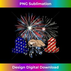 Red White Blue Sloth Fireworks Patriotic 4th Of July - Luxe Sublimation PNG Download - Reimagine Your Sublimation Pieces