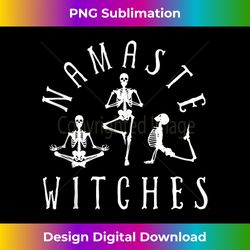 Namaste Witches Skeleton Yoga Funny Halloween Tank Top - Futuristic PNG Sublimation File - Customize with Flair