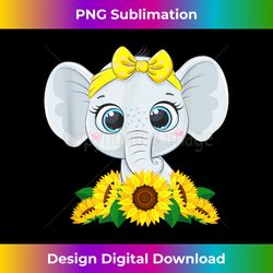 Cute Baby Elephant with Sunflowers - Sleek Sublimation PNG Download - Channel Your Creative Rebel