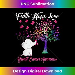 Elephant Faith Hope Love Breast Cancer Awareness - Classic Sublimation PNG File - Channel Your Creative Rebel