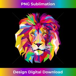 Elegant, Cool Lion Head Design with Bright Colorful Tank - Vibrant Sublimation Digital Download - Ideal for Imaginative Endeavors