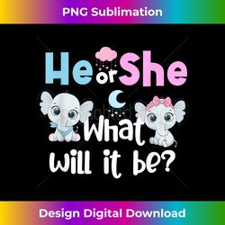 he or she blue or pink elephant baby shower gender reveal - sleek sublimation png download - lively and captivating visuals