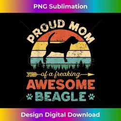 Proud Beagle Mom Vintage Retro Dog Mom Present - Sophisticated PNG Sublimation File - Spark Your Artistic Genius
