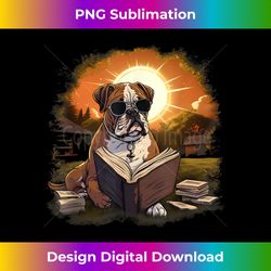 Outdoors American Bulldog Reading Book - Crafted Sublimation Digital Download - Elevate Your Style with Intricate Details