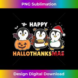 Penguin Christmas Halloween Costume Happy Hallothanksmas - Luxe Sublimation PNG Download - Tailor-Made for Sublimation Craftsmanship