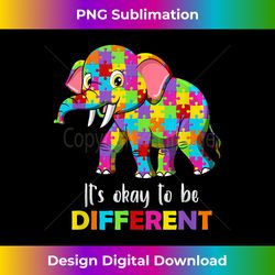 It's Okay To Be Different Autism Awareness Elephant - Futuristic PNG Sublimation File - Ideal for Imaginative Endeavors