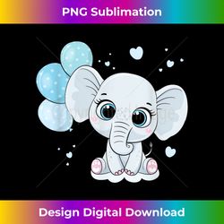 cute elephant colorful balloons heart love beautiful safari - luxe sublimation png download - ideal for imaginative endeavors