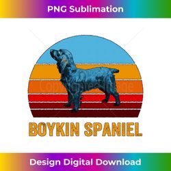 Retro Vintage Style Sunset Boykin Spaniel Long Sleeve - Classic Sublimation PNG File - Access the Spectrum of Sublimation Artistry