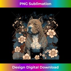 Surrealism Japanese Painting PitBull dog - Chic Sublimation Digital Download - Craft with Boldness and Assurance