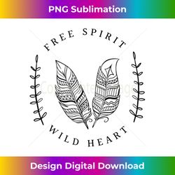 Boho Free Spirit Wild Heart Feather Bohemian Circle Tank Top - Eco-Friendly Sublimation PNG Download - Striking & Memorable Impressions