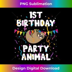 Kids 1st Birthday Party Animal Funny Sloth Boys Girls - Sublimation-Optimized PNG File - Immerse in Creativity with Every Design