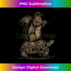 Vintage Animal Gifts Turtle Riding Squirrel - Eco-Friendly Sublimation PNG Download - Elevate Your Style with Intricate Details