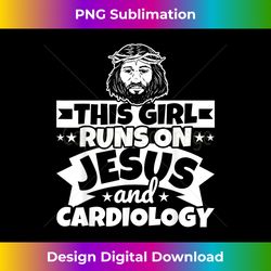 Girl runs on Jesus and Cardio - Contemporary PNG Sublimation Design - Crafted for Sublimation Excellence