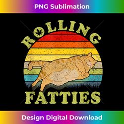 Rolling Fatties Cat Funny Fat Kitten Men Women Kids Retro - Innovative PNG Sublimation Design - Immerse in Creativity with Every Design