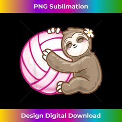 Sloth Hug Pink Ball Girls Volleyball Lover Fan Sports player - Vibrant Sublimation Digital Download - Access the Spectrum of Sublimation Artistry