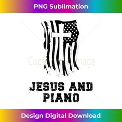 Pianists  Jesus and Piano  Christian Piano Design Tank - Innovative PNG Sublimation Design - Channel Your Creative Rebel