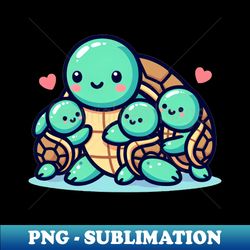 turtle mom and babies - vintage sublimation png download