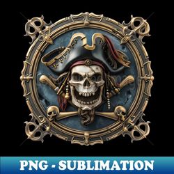 pirate skull with hat - png transparent sublimation design