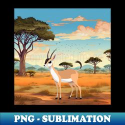 springbok against the backdrop of the savanna - sublimation-ready png file