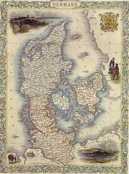 1800'S Map Denmark Sleswig Copenhagen Repro Poster