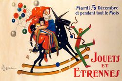 Jouets Et Etrennes Toys Puppets Children New Year Gifts Vintage Poster Repro