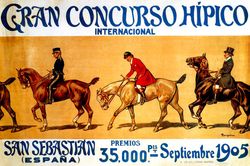 1905 Horse San Sebastian Dressage Equestrian Sport Spain Vintage Poster Repro