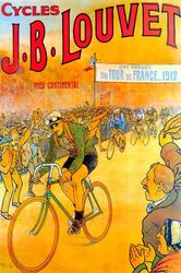 1912 Tour De France Bicycle Race Cycles J B Louvet Sport Vintage Poster Repro