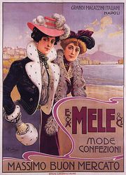 Mele Italian Women's Fashion Napoli Massino Mercato Italy Vintage Poster Repro