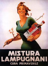 Mistura Lampugnani Plant Tonic Spring Health Glow Italian Vintage Poster Repro