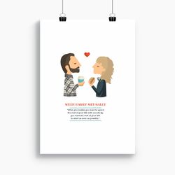 When Harry Met Sally print, Illustration to Decorate your Home, Custom Gift, Tutticonfetti