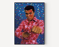 Muhammad Wall Art Ali Print Famous Photography Man Painting Vintage Photograph Portrait of Famous Colorful Poster of Man