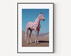 Horse Wall Art photography print Pink Horse Poster Nursery deco Kids Poster Horse Painting Animal Art for Horse Lovers