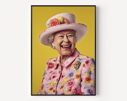 The Queen Portrait Happy Queen Art Paint Famous Photography Women Painting Vintage Photograph Portrait of Famous Posters