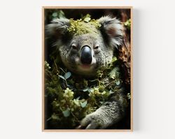 Baby Koala Print, Australian Animal, Printable Nursery Art Print, Large animal Poster, baby animal poster, cute koala, K