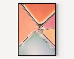 Salt Lakes Artful Paint Landscape Wall Art for Kitchen Trendy Naturalism Wall Art for Her, Extra Large Abstract Artful N