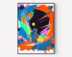 Abstract Comic Wall Art Abstract Print Colorful Modern Abstract Wall Art Extra Large Painting multicolored Posters Moder