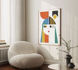 Abstract Comic Print with Woman Abstract Wall Art Pop Art Modern Abstract  Art Paint Extra Large Multicolored Posters of