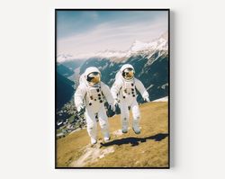 Astronaut Love Print Gallery, Nasa Couples Wall Art, Landscape Artful Space gallery, Impressionistic Art, Urban Space, S