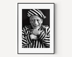 Pablo Picasso Wall Art Black and White Picasso Poster Self Portrait Print Famous Photograph Style Portrait Man Portrait