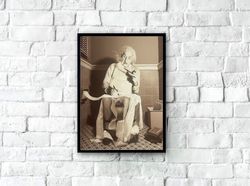 Original Albert Einstein In Toilet Poster, Rare Albert Einstein Poster, Albert Einstein Poster Print, Bathroom Art, Funn