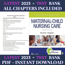 Latest 2023 Davis Advantage for Maternal-Child Nursing Care 3rd Edition by Scannell Ruggiero Test bank All Chapters