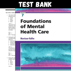 Latest 2023 Foundations of Mental Health Care, 7th Edition By Morrison-Valfre Test bank All Chapters