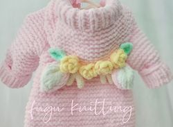 Pink Hooded Elegant Deer Baby Girl Winter Clothes and Booties Hand Knit Yellow Floral Soft And Warm/Hooded Sleep Jumpsui