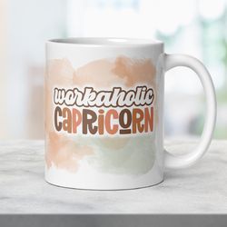 Capricorn Zodiac Boho Mug, Ceramic Constellation Coffee Mug, Astrology Capricorn Signs Mug, Birthday Gift Mug