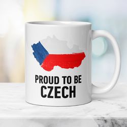Patriotic Czech Mug Proud to be Czech, Gift Mug with Czech Flag, Independence Day Mug, Travel Family Ceramic Mug