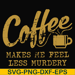 Coffee makes me feel less murdery svg, png, dxf, eps file FN000399