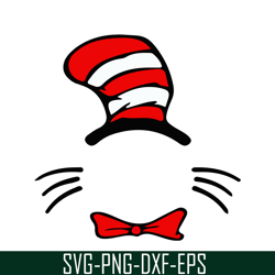 Cat in the red white hat Monogram SVG, Dr Seuss SVG, Cat in the Hat SVG DS105122303