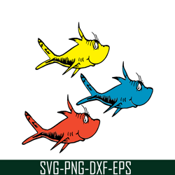 Red Yellow Blue Fishes SVG, Dr Seuss SVG, Cat In The Hat SVG DS205122350