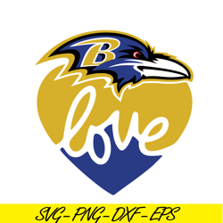 Ravens B Big Heart SVG PNG DXF EPS, USA Football SVG, NFL Lovers SVG